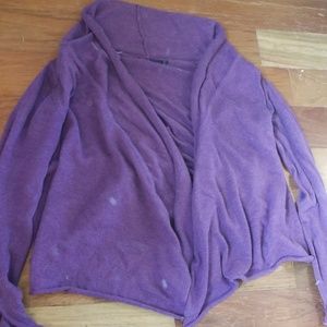 Prana purple organic cotton waterfall cardigan